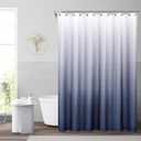 WEST LAKE White and Navy Blue Ombre Waffle Shower Curtain Waterproof Decorative No Hook Bathroom Shower Curtain with Grommet for Hotel Spa Machine Washable Gradient Indigo, 70" Wx72" L