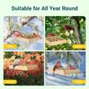 TT Nature Platform Bird Feeder for Outdoor, Eco-Friendly Wood Hanging Tray Bird FeedersDurable and Stable Great for Hanging Wild Birdfeeder Trays in Garden Outside