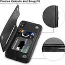 LETO for iPhone XR Case,Leather Wallet Case Flip Folio Cover with Kickstand Card Slots for Girls Women,Protective Phone Shell Black