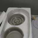 Elevated Slow Feeder Dog Bowls - Ceramic Food and Water Bowl Set with Stand - Raised Pet Dishes for Small and Medium Sized Dogs (Grey)