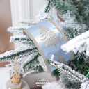 Dusty Blue and Champagne Gold Christmas Ribbon Wired 2.5" Blue Gold Christmas Tree Ribbon for Decorations, Blue and Gold Wired Satin Ribbon for Gift Wrapping, Crafts (6 Rolls 36 Yards)