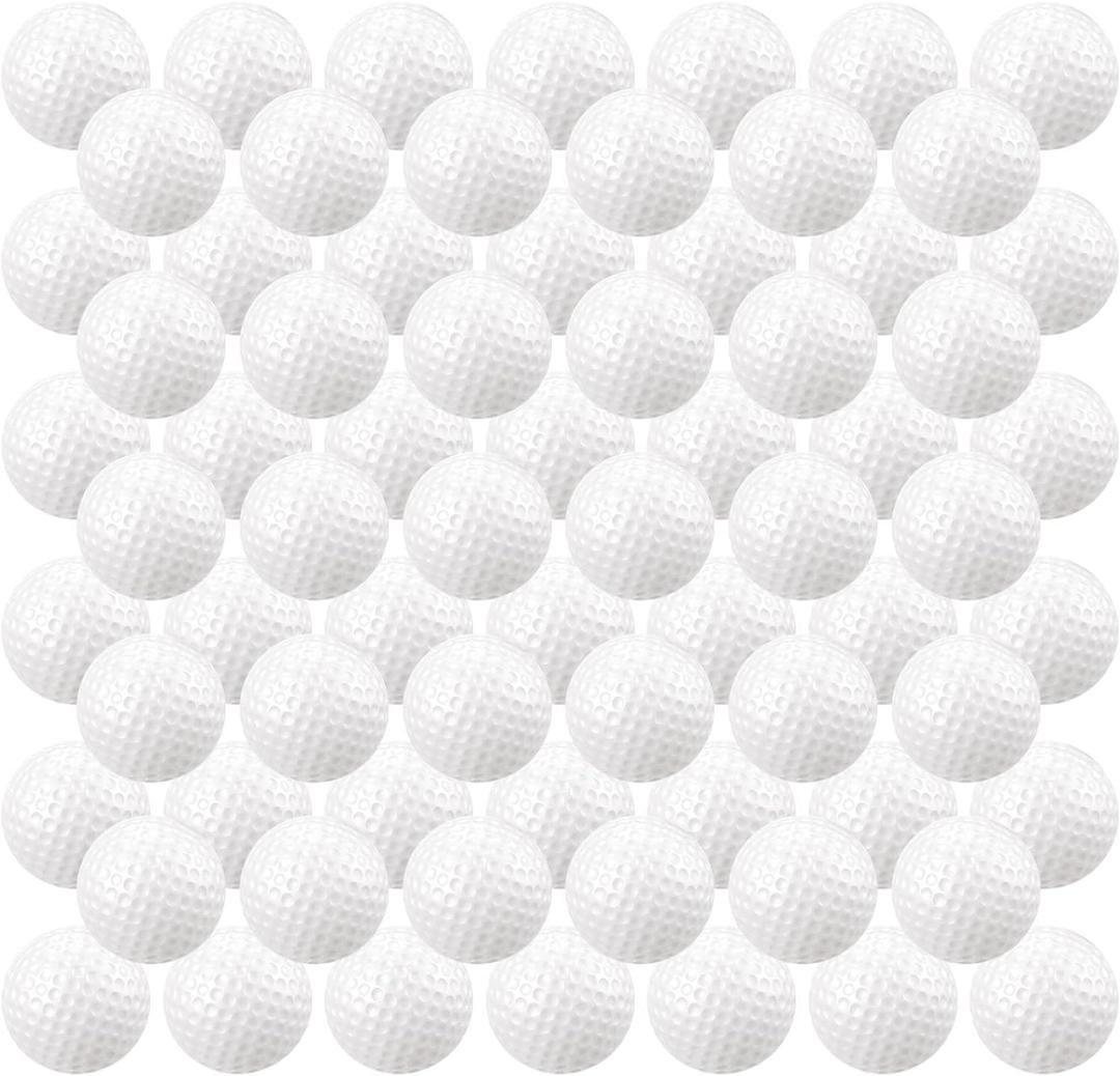 Junkin 80 Pcs Foam Golf Balls Rubber Practice Balls Realistic Feel and Flight Sport Training for Indoor or Outdoor Backyard Golf Training (White)