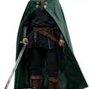 Velvet Renaissance Hooded Cloak with Lining & Horn Button, Medieval Viking Cape Robe for Men Women Halloween Costume Large