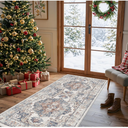 Hallway Washable Runner Rug - 2x6 Kitchen Rugs Entryway Rug Runner Vintage Soft Floor Mat Non Slip Indoor Farmhouse Carpet for Bathroom Living Room Bedroom (2 X 6, Brick)