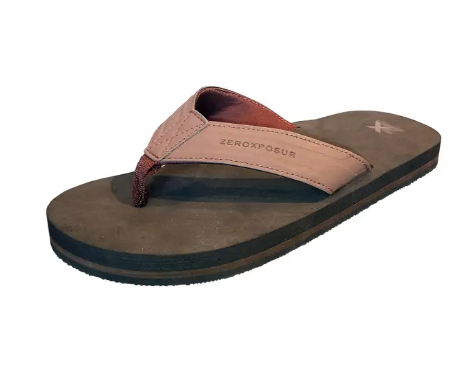 Zeroxposur Men's Embossed Flip Flop Brown, Size 10