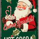 Vintage Style Christmas Decor Sign - Santa's Hot Cocoa Metal Tin Sign, Festive Wall Decor for Kitchen, Cafe, Bar - Perfect for Hot Cocoa Lovers - 8x12 Inch (P4)