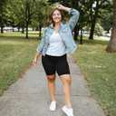 we fleece Plus Size 8" Biker Shorts with Pockets - High Waisted Spandex Yoga Shorts for Women, Workout Gym Cycling Athletic 2XL