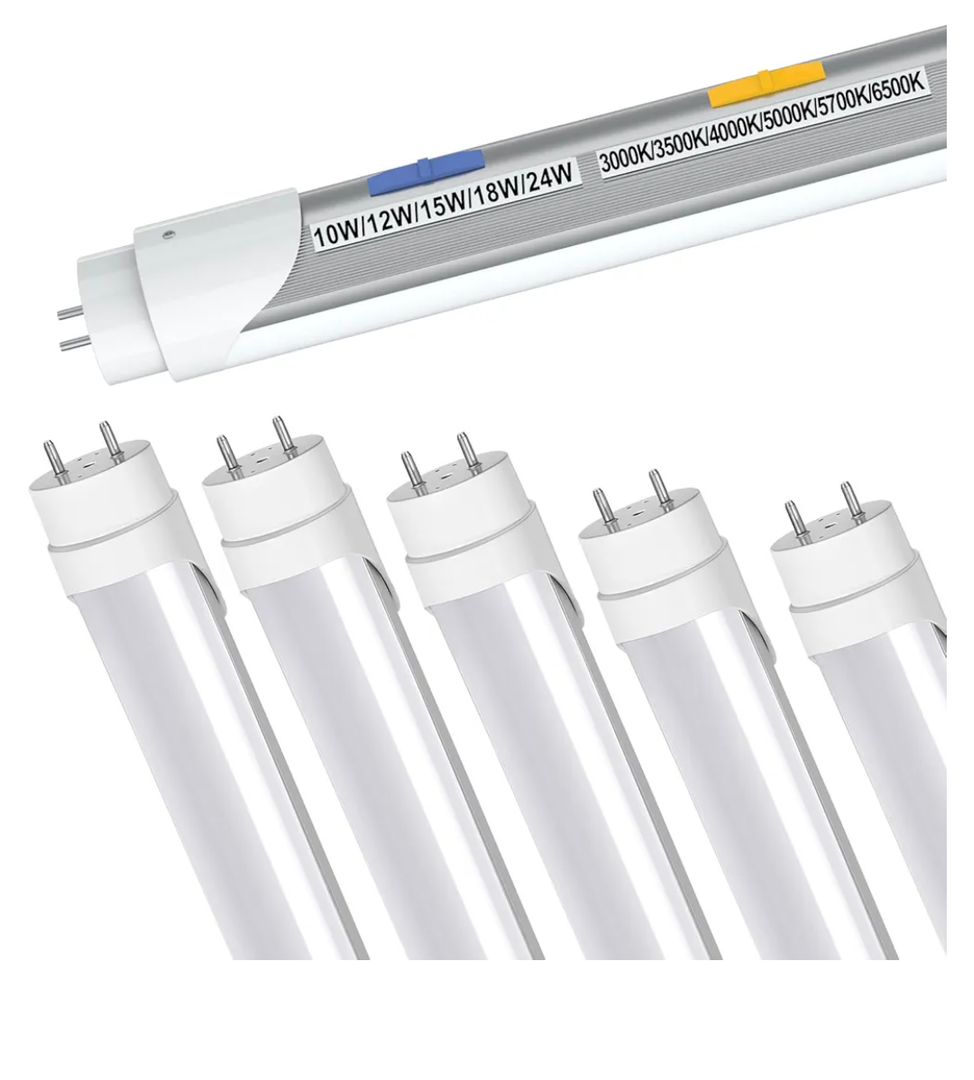T8 T12 LED Tube Light Bulbs 4 Foot, 5 Power(10W-24W)& 6CCT(3000K-6500K) All in 1, Plug & Play or Ballast Bypass, T8 4ft Fluorescent Replacement, Durable Type A+B Light Tube, ETL DLC (6Pack)