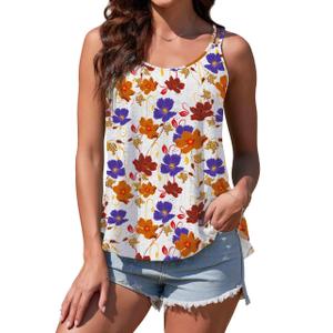 Neineiwu Women's Casual Tank Top Spaghetti Strap Shirt (L)