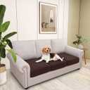 hyha Individual Couch Cushion Covers, Stretch Magic Sofa Seat Cushion Covers Washable, Dog Couch Sofa Slipcover for Pets, Kid with Elastic Bottom(3PC, Chocolate)