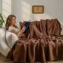 Muslin Blanket - Pure 100% Turkish Cotton Airy Soft Light Versatile Gauze Throw Blanket for Bed, Couch, Sofa (Dark Brown, Throw Size (50" x 66" inch))