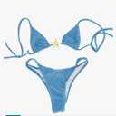 SOLY HUX Women's Sexy Halter Triangle Bikini Set Tie String Swimsuit High Cut Thong Two Piece Bathing Suit, Size S