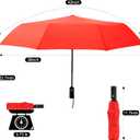 SoulRain Travel Umbrella - Compact Umbrella for Rain - Perfect Large Auto Folding Umbrella - Ideal Car umbrella, Small umbrella, and Travel Companion (Red)