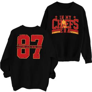 MNLYBABY Football Sweatshirt Women Game Day Sweatshirts in My Game day Era 87 Graphic Long Sleeve Tops, X-Large, Black