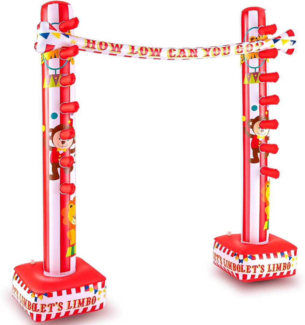 Threan Circus Inflatable Limbo Game for Kids Adults Toddlers Carnival Theme Party Enhance Family Bonding for Indoor Outdoor Birthday Picnic Pool