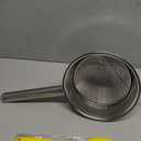 SiliFine Stainless Steel Reinforced Bouillon Sieve Strainer Cone Fine Mesh Strainer with Handle and Rubber Pestle for Kitchen Food Cooking(8 Inch)