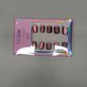 Cat Eye Press on Nails Short, Jofay Fashion Soft Gel Fake Nails, Purple-red Color-changing Shimmer Cat Eyes Nails, Reusable & Glossy Acrylic False Nails, Glue on Nails Kit Stick on Nails for Women