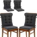 ROYALAY 2 Sets Cushions for Kitchen Chairs, Dining Chair Back Cushion with Straps, Dining Room Seat Pad & Back Pad with Removable Cover
