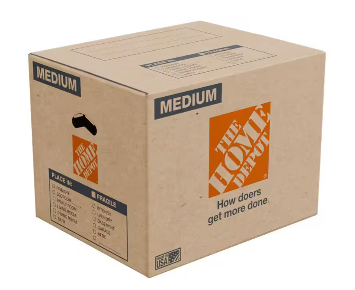 The Home Depot 21 in. L x 15 in. W x 16 in. D Medium Moving Box with Handles MBX