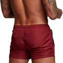 Rexcyril Men's Athletic Gym Workout Shorts 3 Inch Quick Dry Running Bodybuilding Short Pants with Liner and Zipper Pockets, Win Red, Small