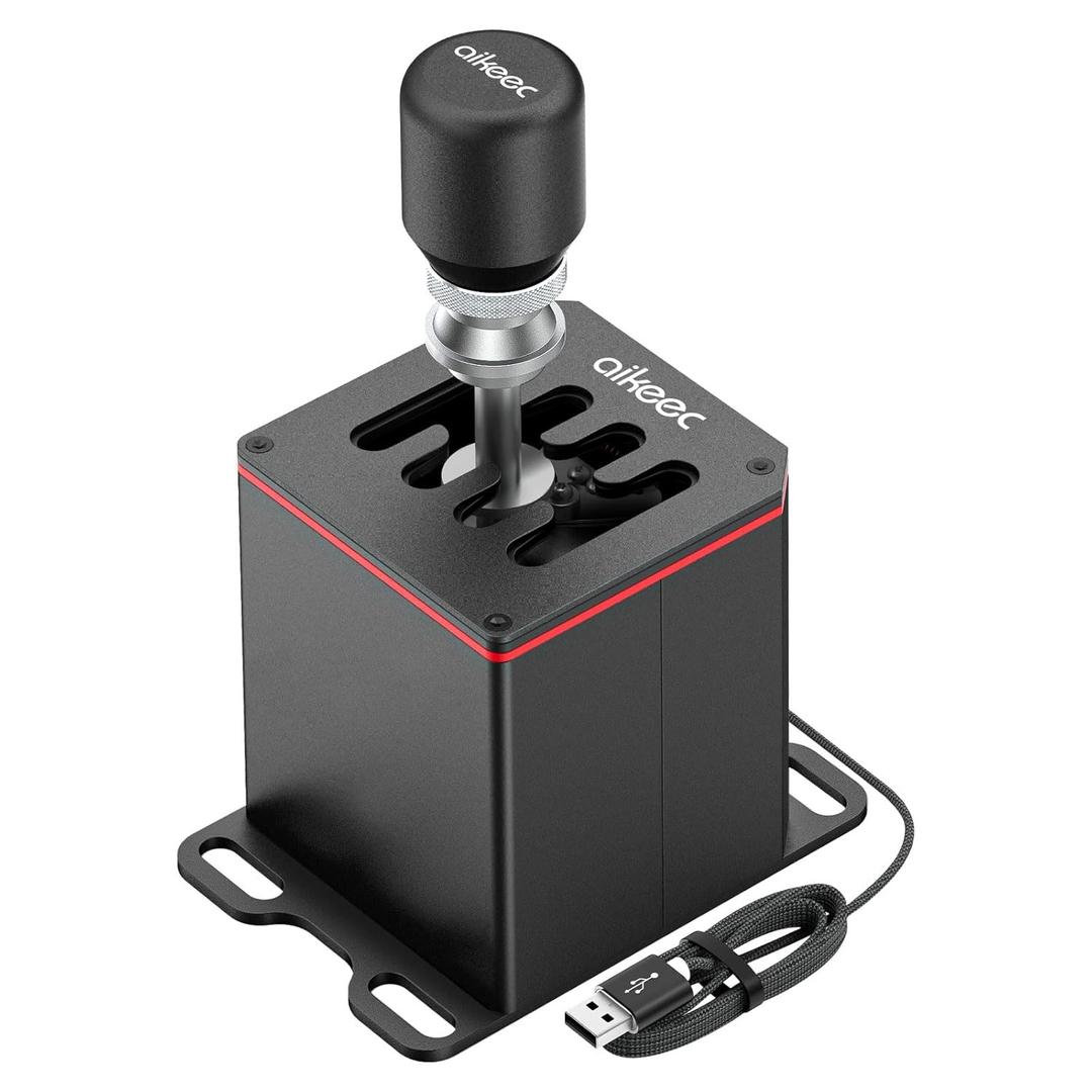 aikeec USB Truck Simulator Shifter for Logitech G29 G27 G25 G920 Thrustmaster T300RS/T500 GT Sim Racing Shifter for PC Windows Racing Games, Froza, Dirt, WRC, Assetto Corsa ATS & ETS2 7+R