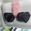CHOSMOYI Magnetic Leather Sunglass Holder for Car, Sunglasses Clip for Car Visor, Auto Interior Accessories Universal for Different Size Eyeglasses(Pink)