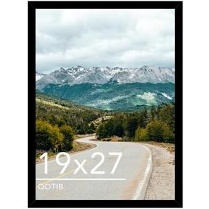 QOTIB Wood 19x27 Picture Frame Black for Wall Hanging, 19 x 27 Poster Photo Frame for Wall Horizontally or Vertically, Black,1 Pack