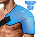 Comfpack Shoulder Brace Ice Pack Wrap for Rotator Cuff and Arm, 3D Gel Cold Compression Sleeve for Injuries, Bursitis, Tendinitis, Surgery Recovery, Easy to Put On & Take Off, Gifts (One Size Fits Most)