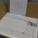 LELELINKY 2-Tier Record Player Stand with Vinyl Record Storage up to 100 Albums, Bedroom Record Holder and Multi-Functional End Table for Living Room, White