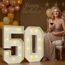 2.3FT Marquee Numbers 50th-Birthday Decorations: Large Light up Numbers 50 for 50th Birthday Party Decor Women Men Fifty Year Old, Marquee 50 Signs for 50th Anniversary Party Decor Backdrop