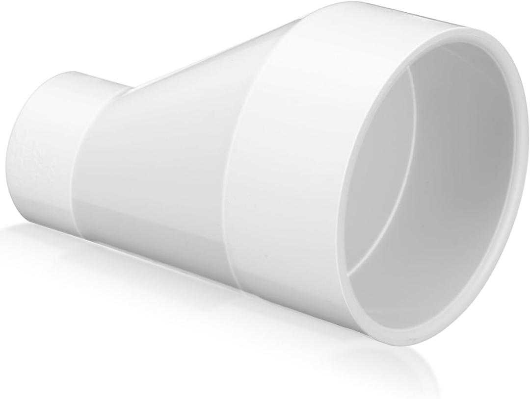 4" X 2" PVC Pipe Fitting Schedule 40 Compatible with 429-E Series Eccentric Reducer Coupling Suitable for High-flow Capacity, Plumbing, Irrigation, Pool, Spa, White