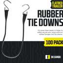 Pack of 50 Tarp Straps for Flatbed Trailers, 21" Long Natural Rubber Bungee Cord Tie-Downs Ideal for Securing Tarps, Canvases, Cargo in Cold Climates | Tie-Downs w/ Metal S-Hooks