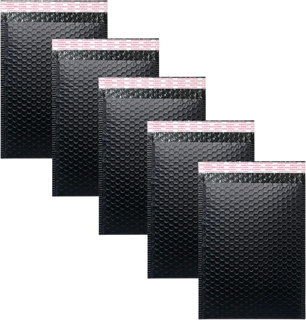 Bubble Mailers 4x6 Inch 50 Pack Small Padded Envelopes Poly Thicken Padded Self Seal Envelopes Bags (Black)