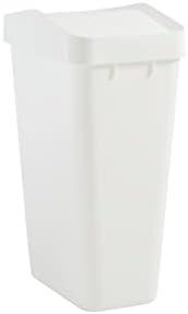 Rubbermaid Swing Top Waste Container for Home and Kitchen, Easy Access Disposal and Slim Modern Trash Can with Lid, 12.2 Gallon Capacity, White. No top