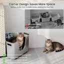 Stainless Steel Corner Litter Box 11.8” High Sides for Large & Multi Cats