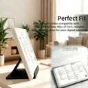 Metal Stand Fit for Skylight Calendar Max 27 inch, Digital Calendar Display Desk Mount Base with Anti-Slip Mat, Widen Base, with Wear-Resistant Felt, Alternative to Wall-Mounted (Black)