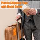 100 Pieces 3x6 inch Large Plastic Shipping Tags with String Heavy Duty Waterproof Hang Tags with String Attached Writable Wire Tags Labels for Luggage Garage Inventory Car Parts (Orange)