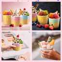 200 Pcs Ice Cream Cups Bulk Paper Disposable Dessert Bowls Ice Cream Bowls Paper Dessert Cups Sundae Soup Yogurt Cold or Hot Food Party Supplies for Summer Party Decoration (6 oz)