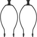 10 Inch Lamp Harp, Black 2 Set Lamp Harps and Finial, Metal Lamp Shade Harp Holder, DIY Detachable Lampshade Bracket Adapter Hardware, Replacement Table & Floor Light Accessories Parts Repair