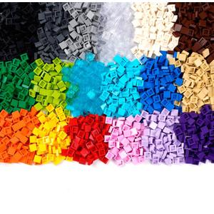 WSRYLTCH Tile 11 Classic Building Blocks: 1500pcs Flat| Bricks Parts and Pieces| Smooth Plate Pixel Art Mosaic Dots Bulk Lot,MOC Accessories Multicolor (Mix)