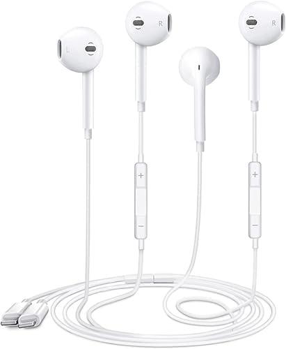 2 Pack Wired Headphones for iPhone Earbuds with Lightning Connector Earphones with Built-in Microphone & Volume Control Compatible with iPhone 7/8/X/11/12/13/14Pro