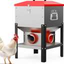 35LB Large Chicken Feeder, Automatic Metal Chicken Feeder with 4 Ports