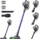 Suirviz Cordless Vacuum Cleaner, 40KPA/500W/35Mins, Powerful Suction with Green LED Dust Detection, Stick Vacuum Self-Standing, Lightweight Handheld Vacuum for Pet Hair, Carpet & Hard Floor, Purple