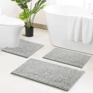 3-Piece Bathroom Carpet Bath mat Set Soft Plush Bath mat,Light,3pcs