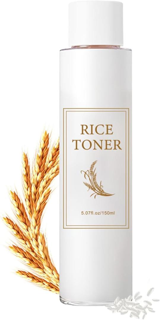 Rice Toner for Face, Rice Hydrating Face Toner for Women & Men, Lightweight Facial Moisturizer Targets Dryness, Dullness, Strengthens Skin Barrier, for Sensitive & Combination Skin