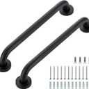 2Grab Bars for Shower, 2 Pack 16-Inch Anti Slip Shower Handles for Elderly, Safety Shower Grab Bar, Stainless Steel Handicap Grab Bars for Bathroom (Black 1" Diameter)