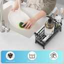 masadi Sink Organizer Caddy Countertop for Kitchen, Black Dish Sponge Holders, Instant Dry Brush Holders, Kitchen Storage Organziation Essentials and Decor