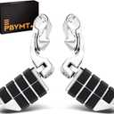 PBYMT Highway Pegs Short Angled 304 Stainless Steel, Highway Footpegs Footrest Fit For 1''&1.25''(25/32mm) Crash Bars Compatible with Harley Davidson Touring Streel Guide Chrome