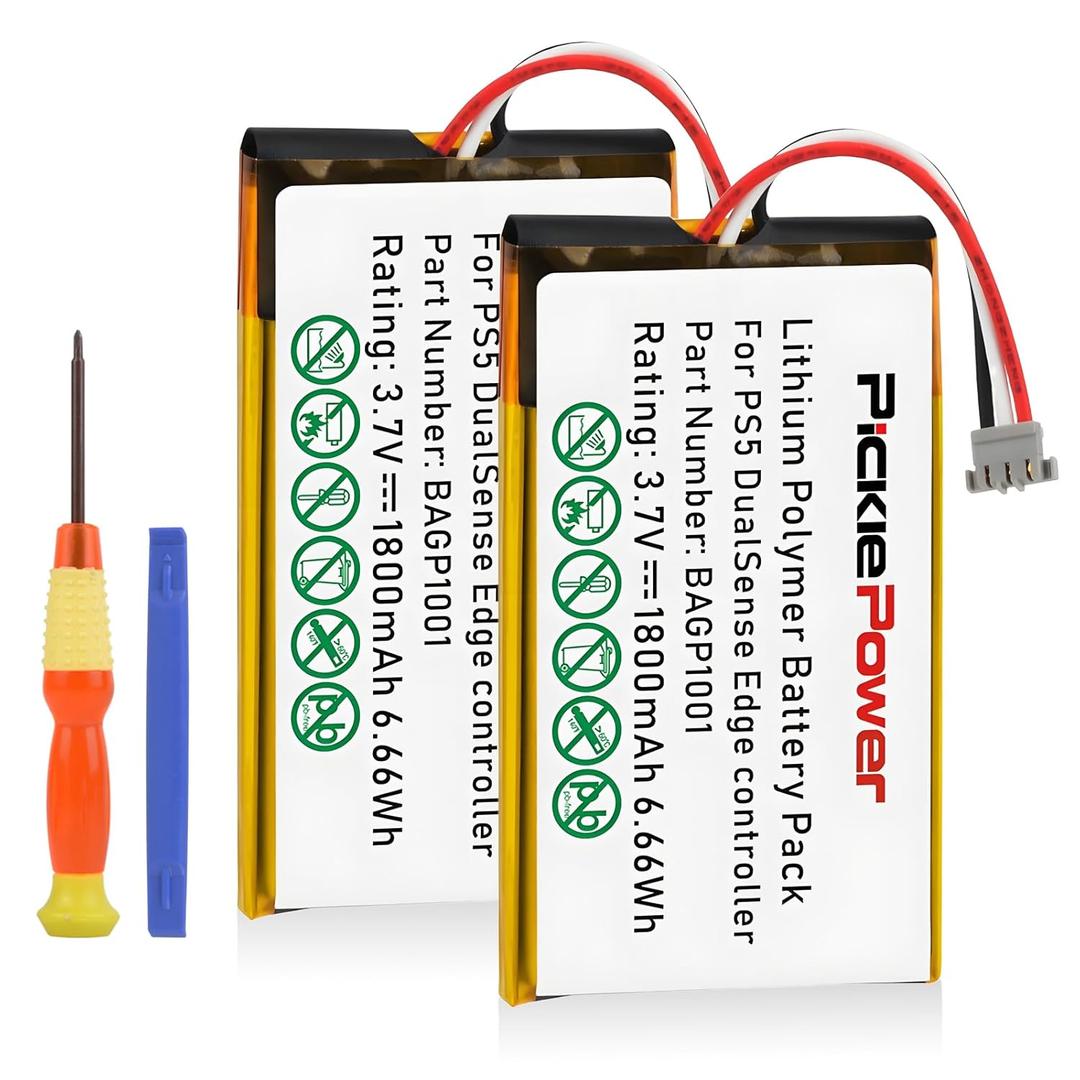 Pickle Power PS5 Dualsense Edge Battery, 2 Pack 1800mAh Battery for PS5 PlayStation 5 Dualsense Edge Controller