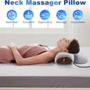 3-in-1 Neck Massager Pillow, Neck Massager for Pain Relief Deep Tissue, with Heating and Cervical Traction, 3D Ergonomic Cervical Hump Corrector Massage for Home Office